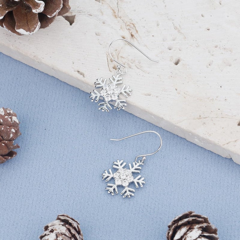 Sereney Sterling Silver Christmas Earrings for Women, Christmas Tree Earrings as Xmas Earings for Women, Snowflake Earring as Snowflake Jewelry, Hypoallergenic Earring for Girls as Christmas Gifts - Image 3